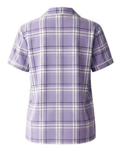 Load image into Gallery viewer, Lavender Carnegie Plaid — back