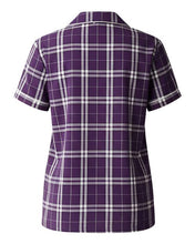 Load image into Gallery viewer, Purple/ White Plaid — back