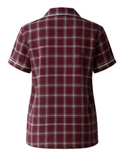 Load image into Gallery viewer, Varsity Maroon Oxford Plaid — back