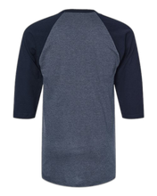 Load image into Gallery viewer, Heather Denim/ Navy — back · rembg