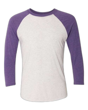 Load image into Gallery viewer, Purple Rush Sleeves/ Heather White Body — front · rembg