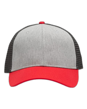 Load image into Gallery viewer, Heather Grey/ Charcoal/ Red — front · rembg