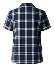 Load image into Gallery viewer, Navy/ Silver Plaid — back
