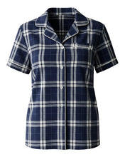 Load image into Gallery viewer, Navy/ Silver Plaid — front
