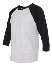 Load image into Gallery viewer, Vintage Black Sleeves/ Heather White Body — side · rembg
