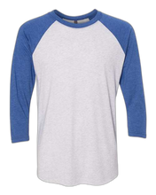 Load image into Gallery viewer, Vintage Royal Sleeves/ Heather White Body — front · rembg
