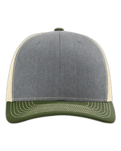 Load image into Gallery viewer, Heather Grey/ Birch/ Army Olive — front · rembg
