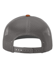 Load image into Gallery viewer, Heather Grey/ Charcoal/ Dark Orange — back · rembg
