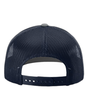 Load image into Gallery viewer, Heather Grey/ Navy — back · rembg

