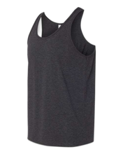 Load image into Gallery viewer, Charcoal Black Triblend/ Solid Black Triblend — side · rembg
