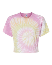 Load image into Gallery viewer, Colortone 1050 — Women's Tie-Dyed Crop T-Shirt
