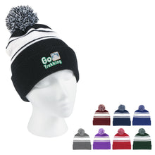 Load image into Gallery viewer, Two-Tone Knit Pom Beanie With Cuff
