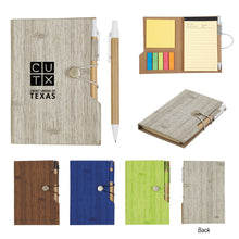 Load image into Gallery viewer, Woodgrain Look Notebook With Sticky Notes And Flags
