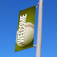 Load image into Gallery viewer, Street Pole Vinyl Banner with Bracket - 24"W x 60"H
