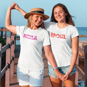Custom Name T-Shirt with Knocked Out Swim Graphic